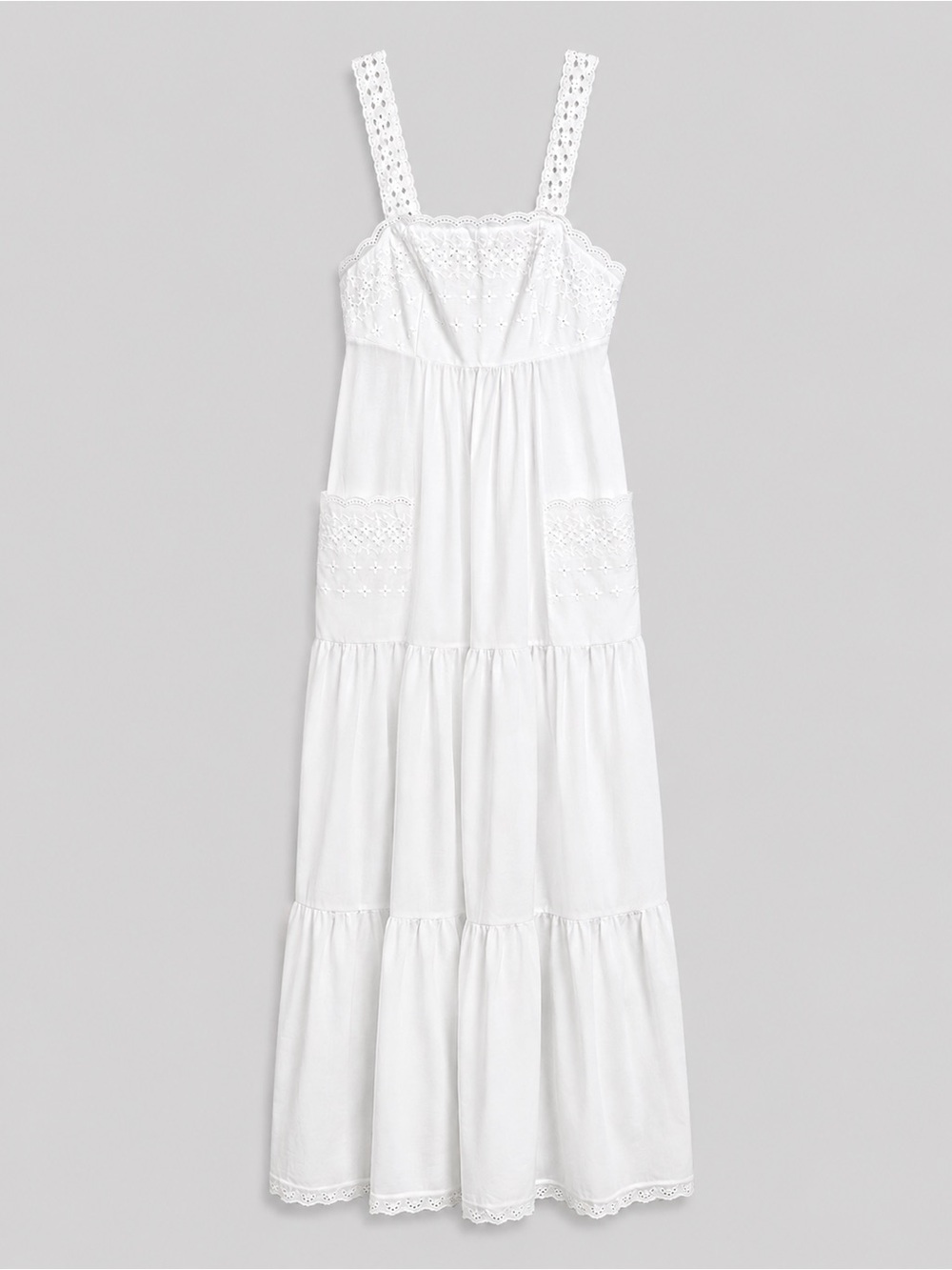 MR. JAC JR. True Vintage Slip Dress Nightgown Eyelet Pockets, White | Sz S NWOT
